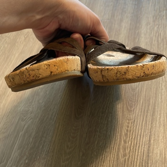 Eddie Bauer Women’s Slide Sandals Size 7 Brown Leather Granola Girl Bohemian - Picture 5 of 11